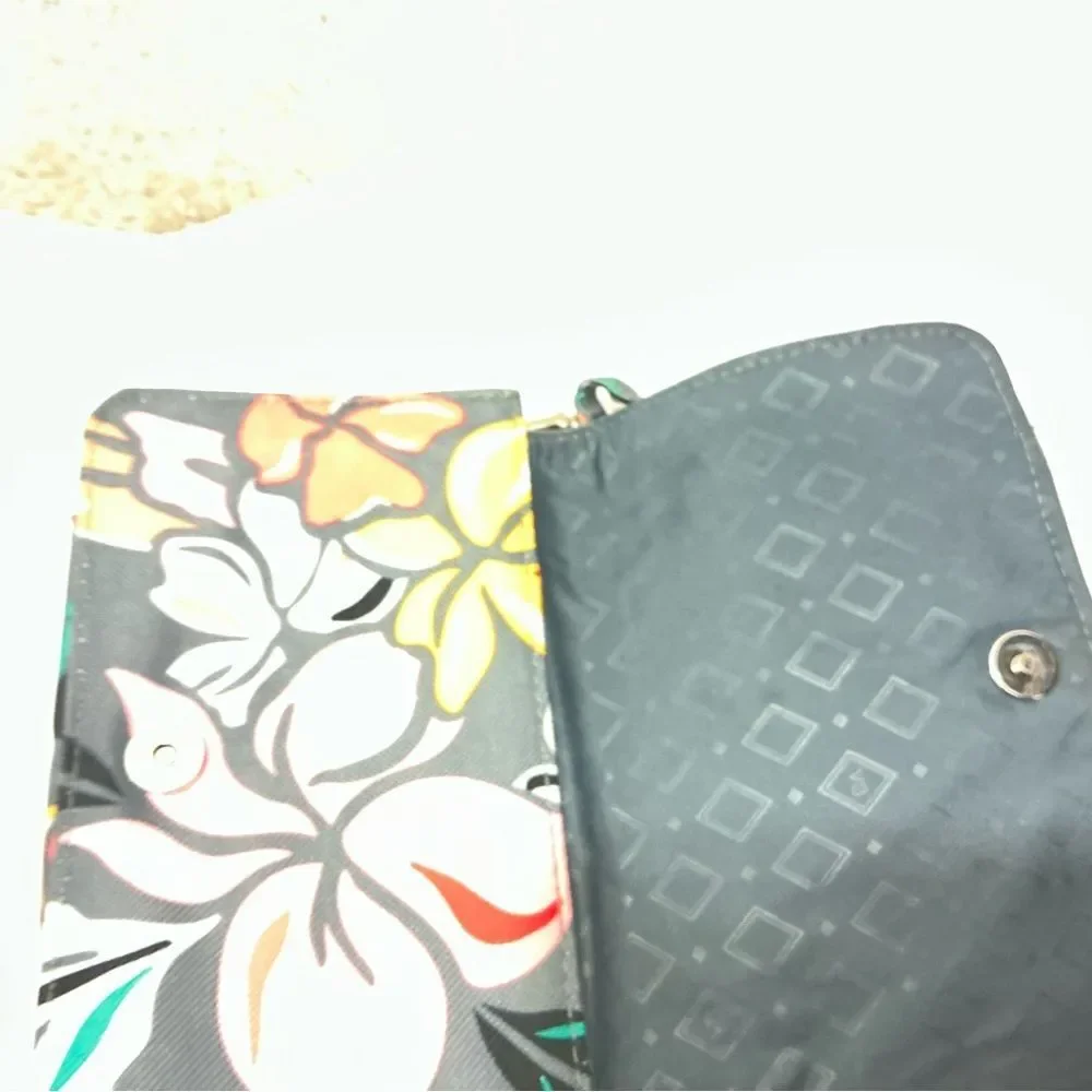 Vera Bradley Crossbody Bag - Gray with Red and Green Floral